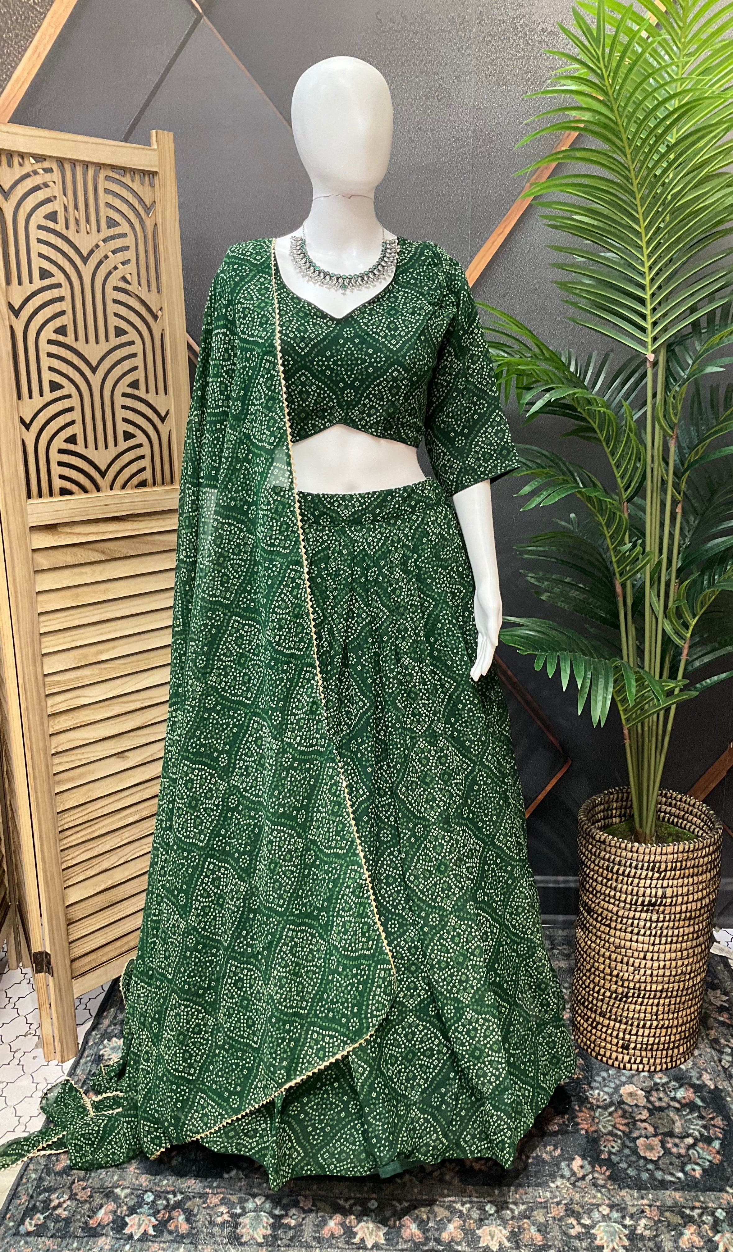 Size 40-Garba Special -Georgette Bandhini Chaniya Choli/Lehenga sets