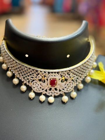 CZ Choker set with Changeable stones