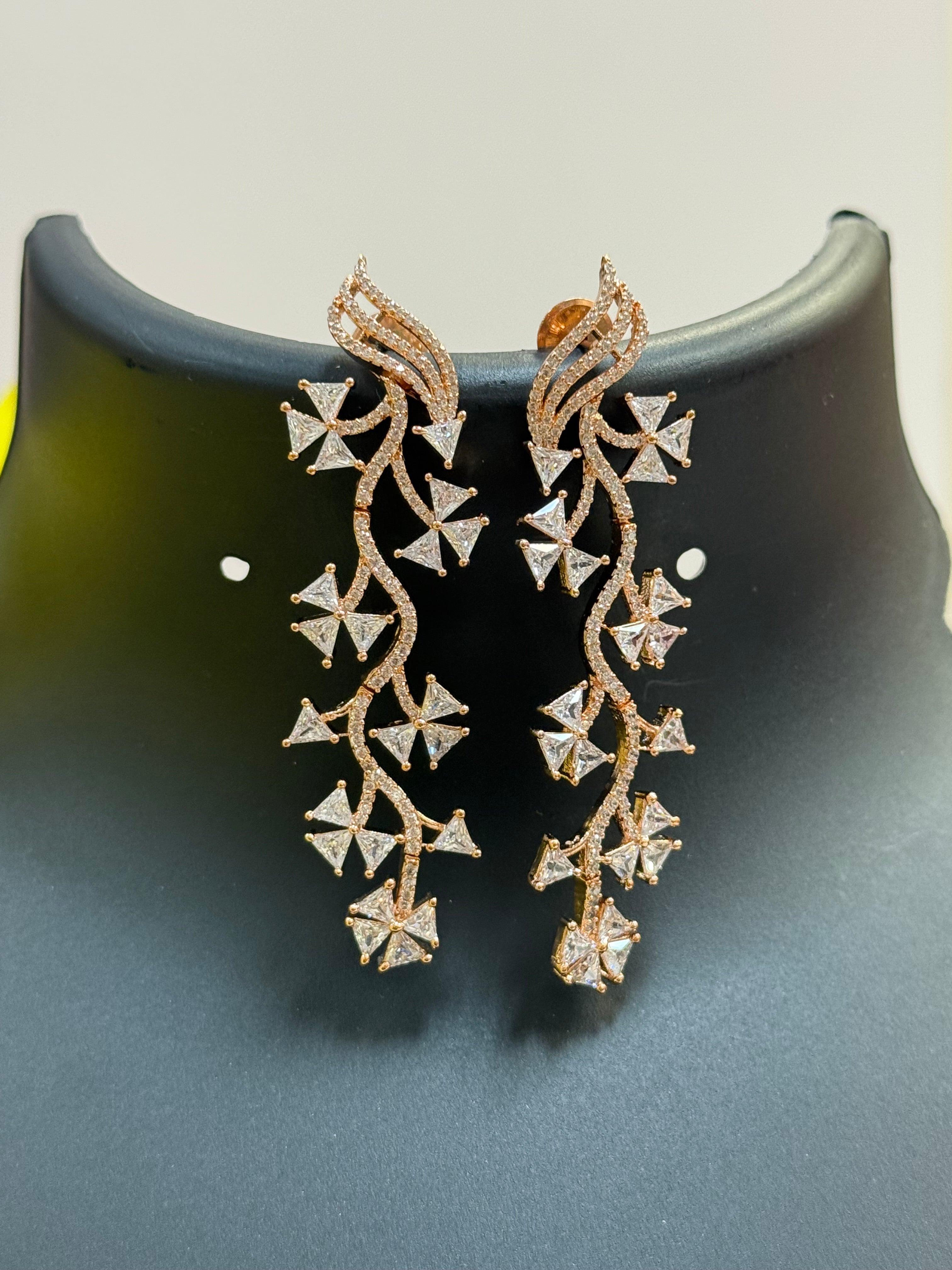 Party Wear Rose Gold Earrings