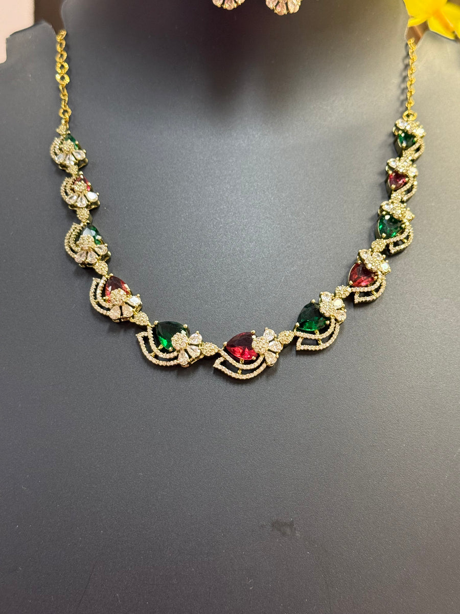 Mehendi Finish - Multicolor Necklace set