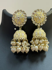 Light Yellow Earrings/Jhumkas