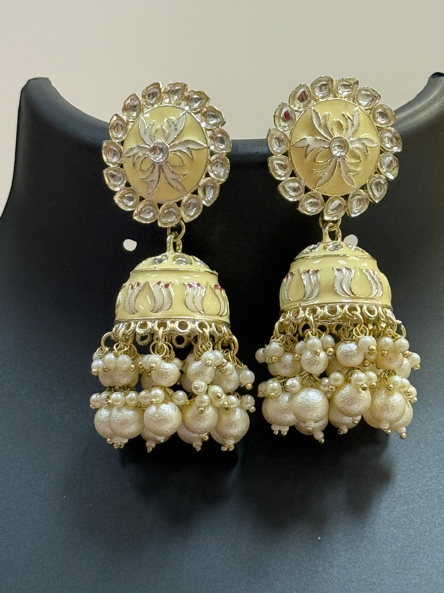Light Yellow Earrings/Jhumkas