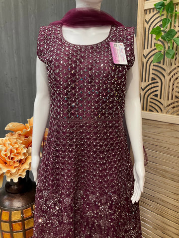 Heavy Party Wear Long Dress Size 42/46 - Designer Ethnic Gown