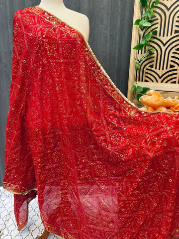 Gold Zari Embroidery Duppattas