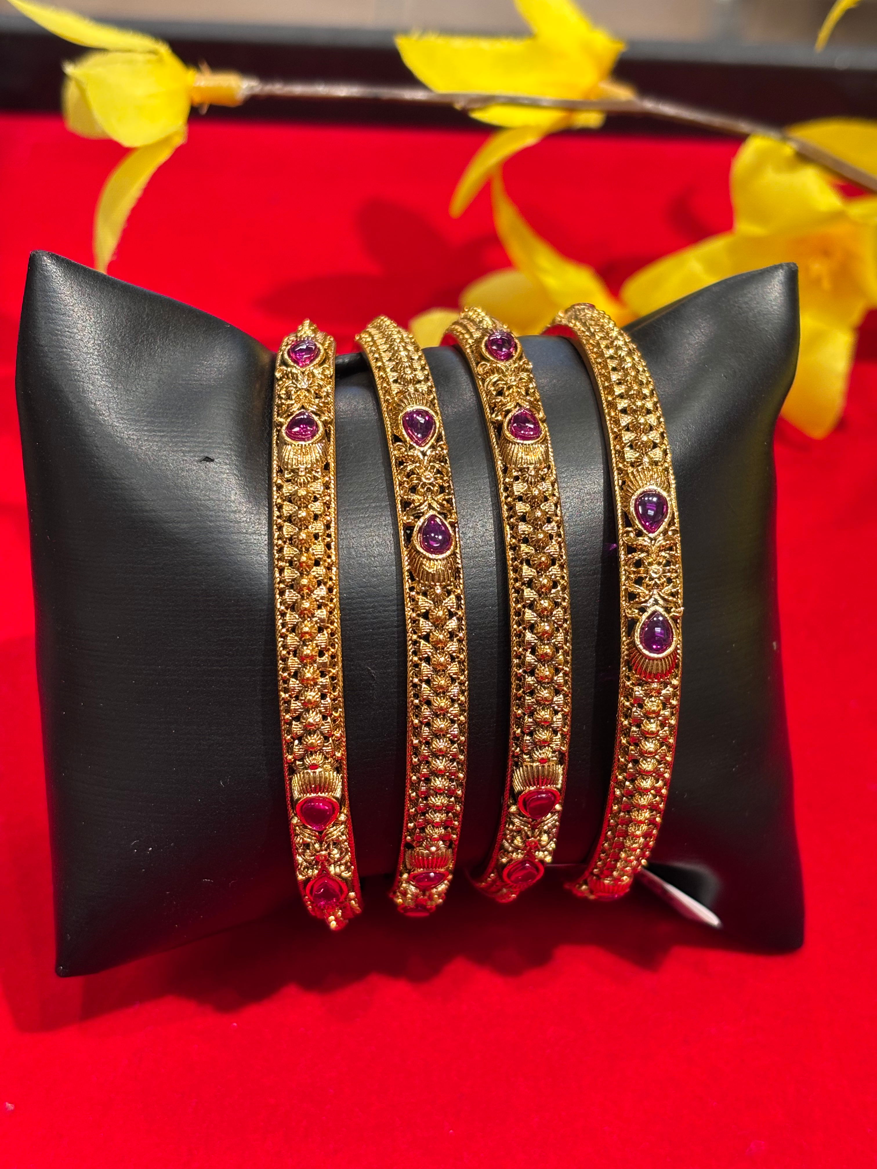Set of 4 Gold Bangles image 0