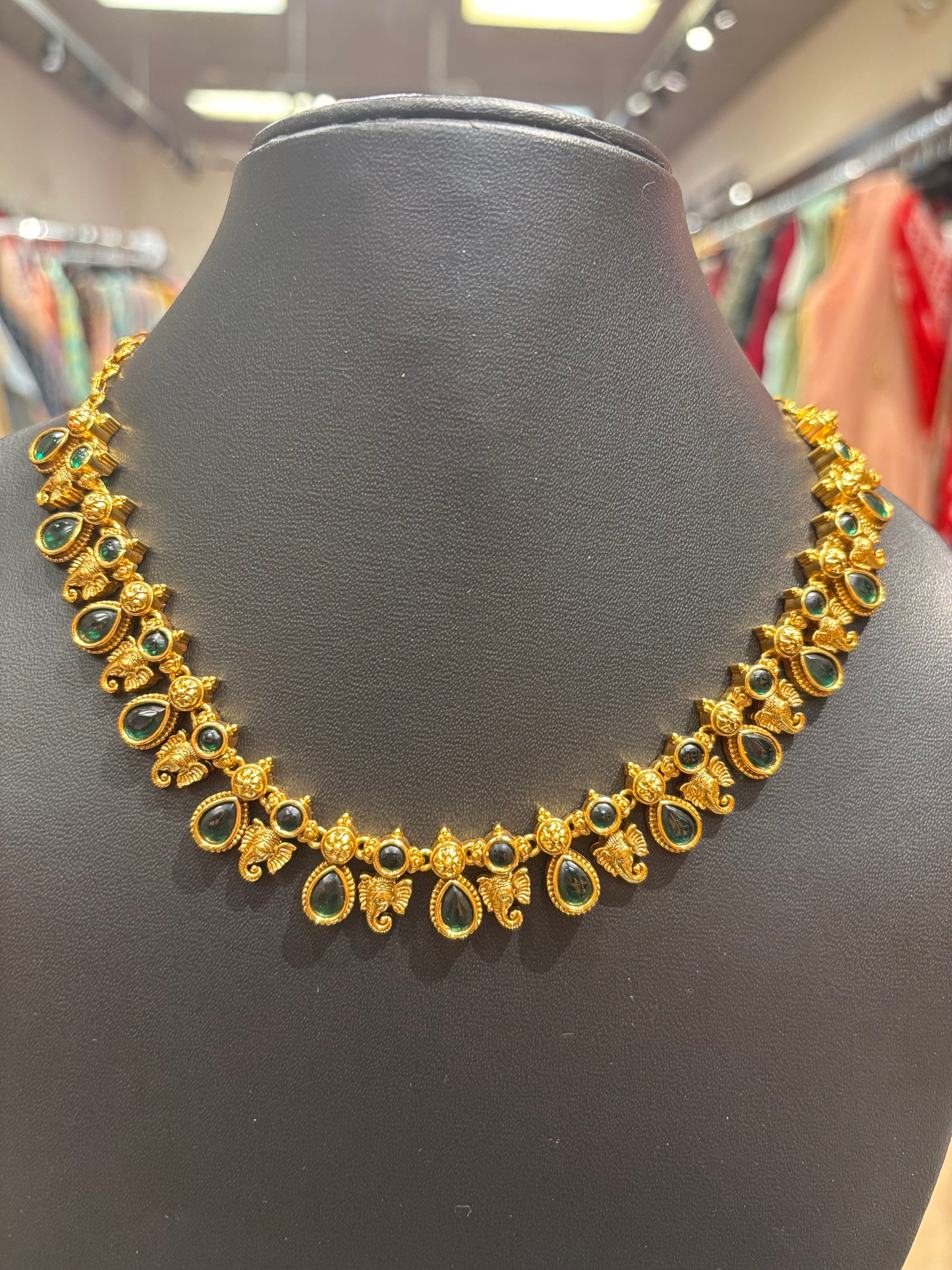 Mattfinish Necklace set with Elephant Design  image 2