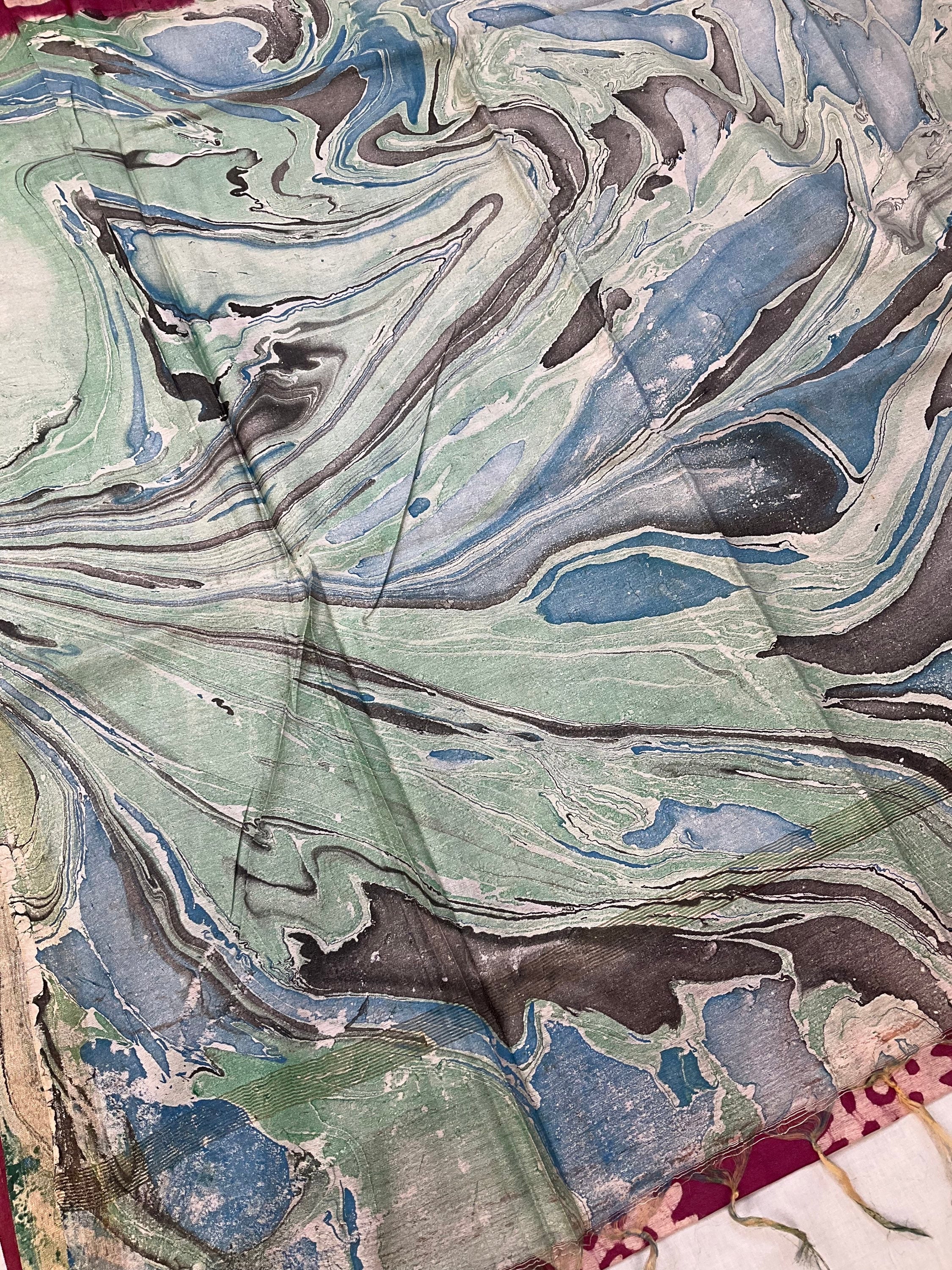 Batik print sarees with digital print pallu image 11