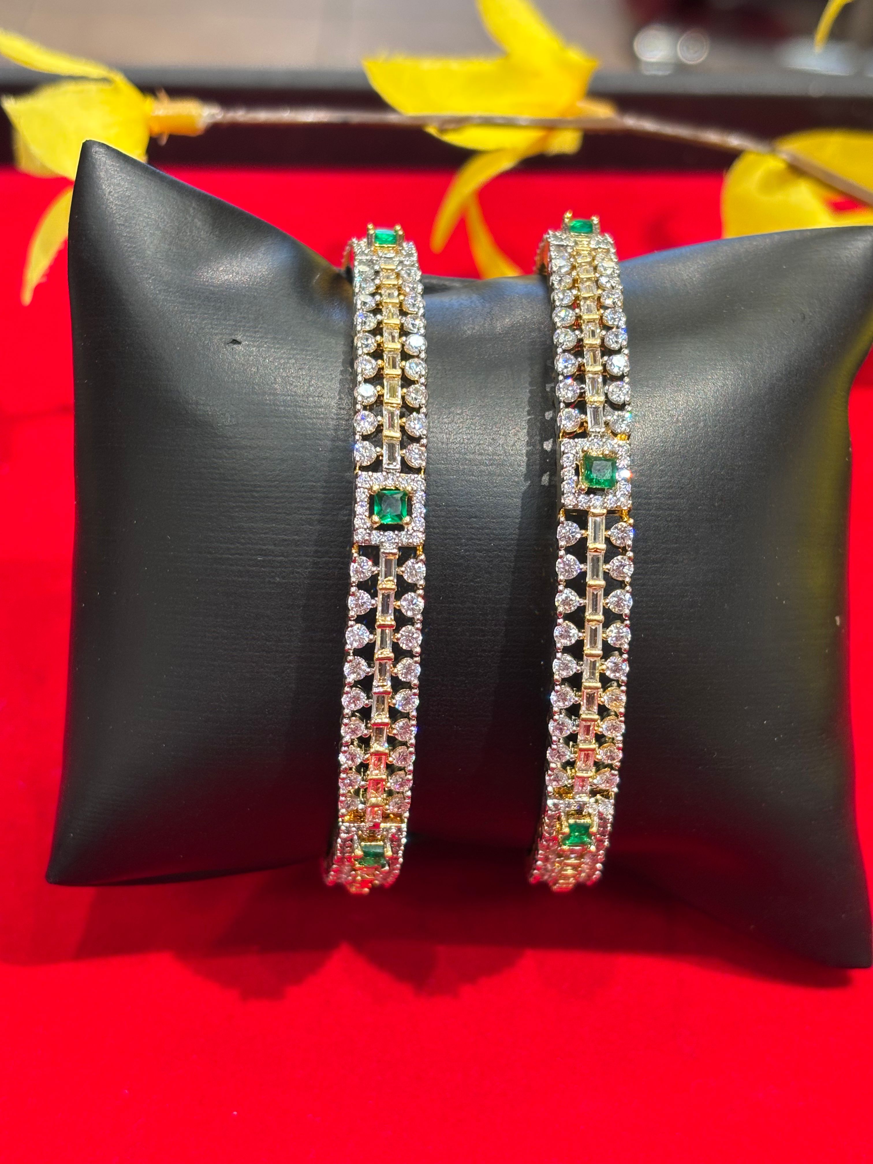 Party wear CZ Stone Bangles image 1