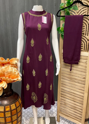 Gajji Silk Kurti with Palazzo Pants Size 44/46 - Elegant Ethnic Set