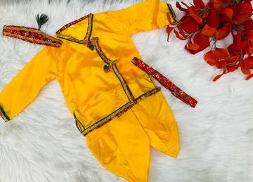 Yellow Krishna Dress for Kids - Traditional Costume