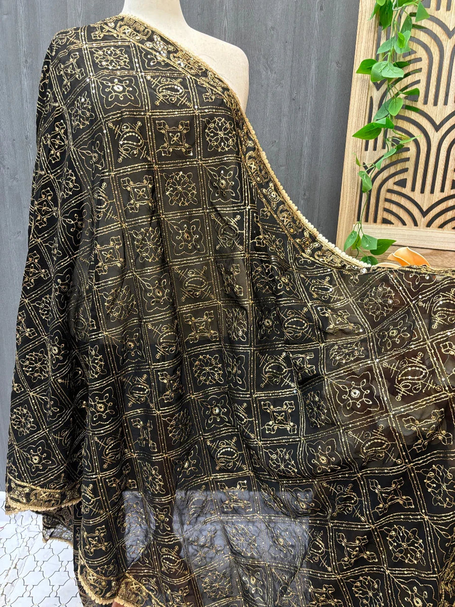 Gold Zari Embroidery Duppattas