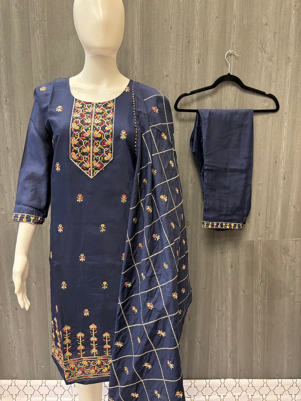 Roman Silk Kurti set- Colorful Kurti sets with embroidery work size 40 image 5