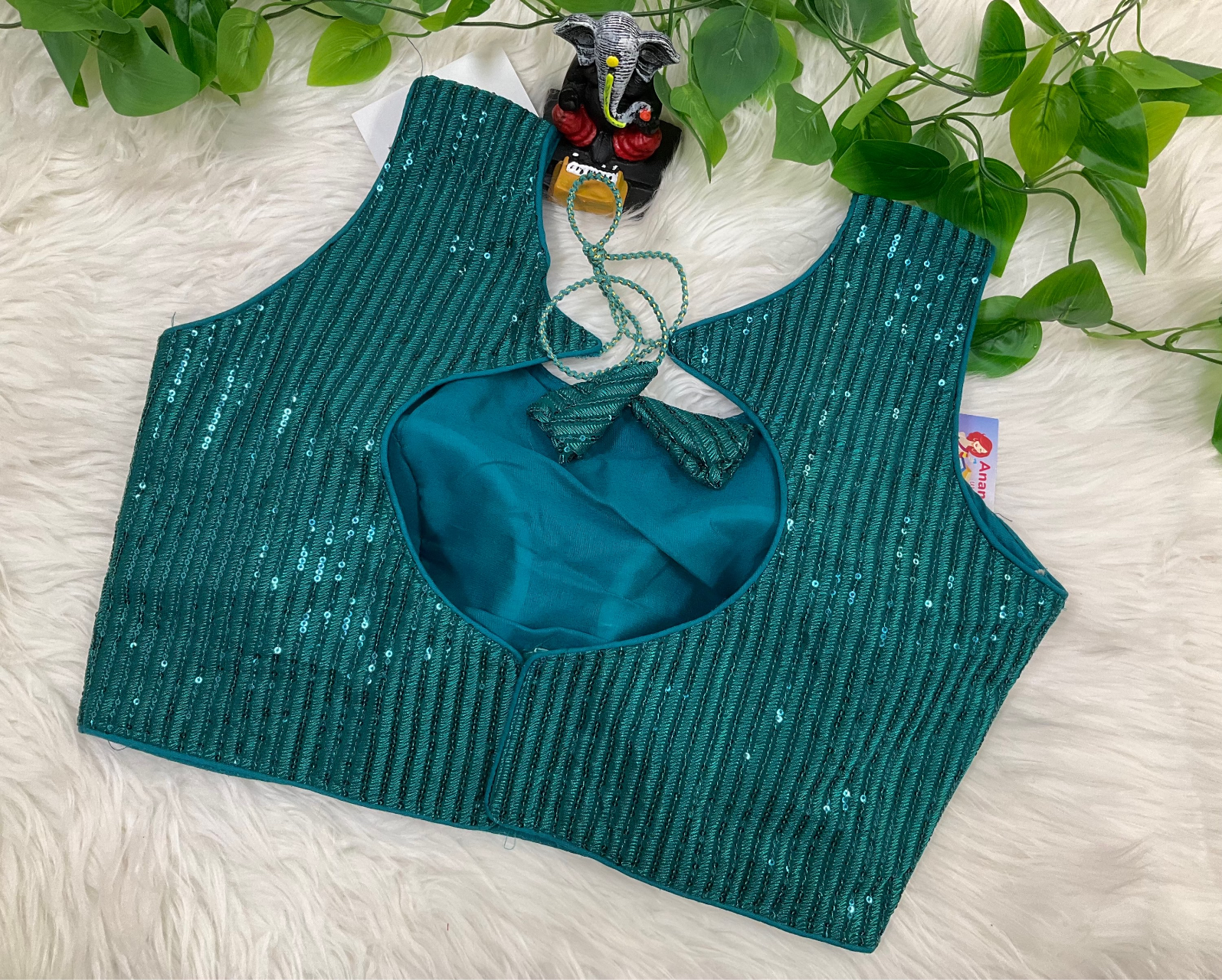 Sleeveless Blouse - Party wear sequence blouse fits size 38(upto 40) image 1