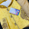 Men’s kurta - Yellow Kurta Set with embroidery work on hands