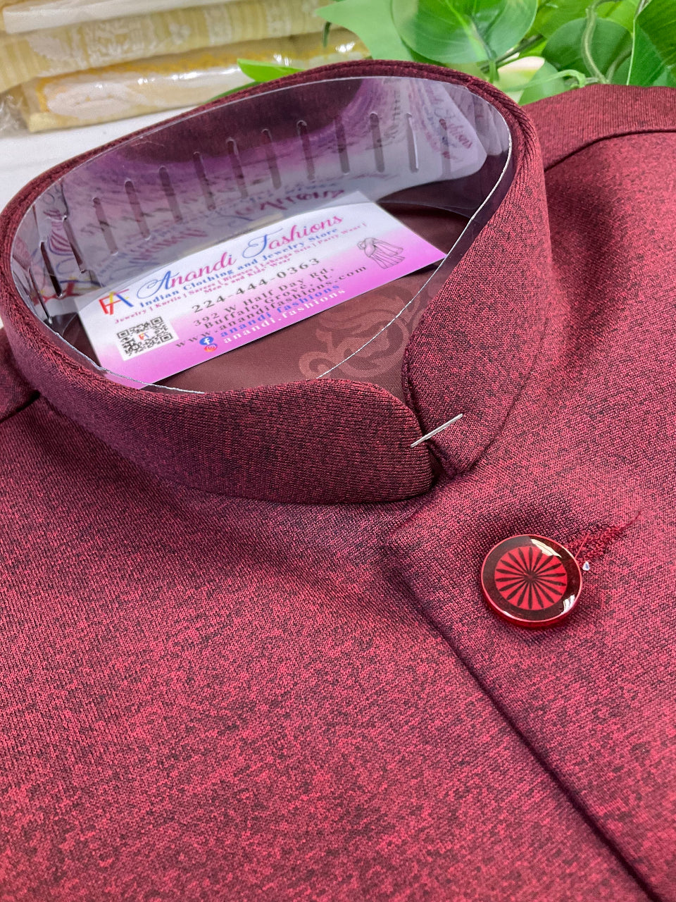 Premium Quality -Maroon Color Modi Jacket with Pockets image 2
