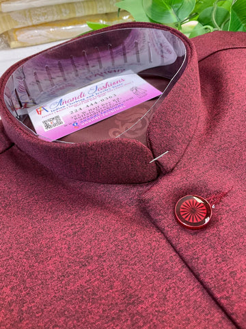Premium Quality Maroon Modi Jacket with Pockets - Ethnic Wear