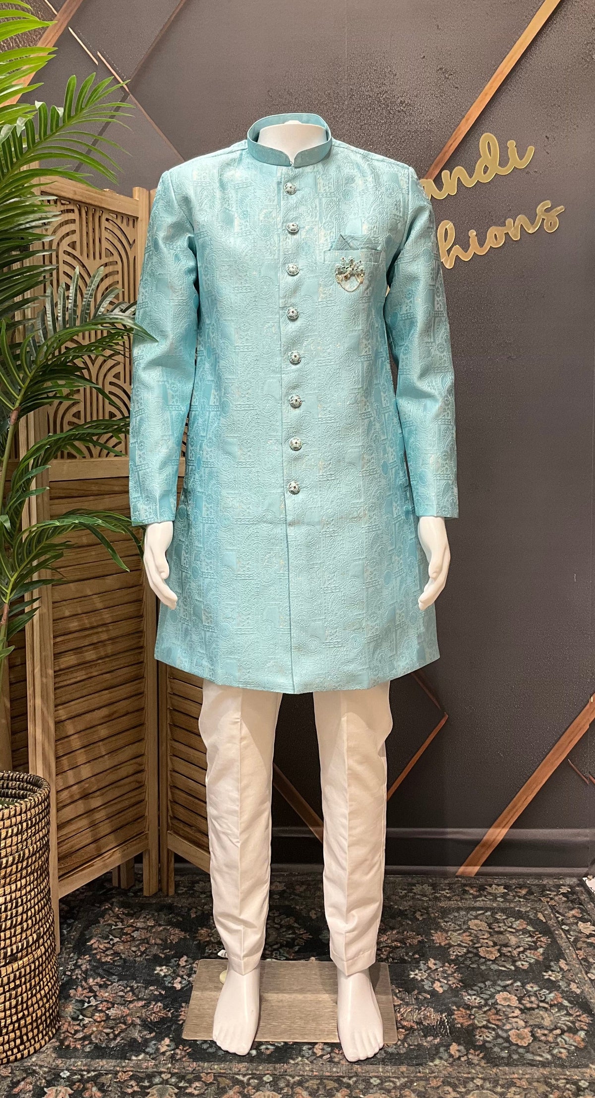 Indo Western Men’s sherwani - Blue