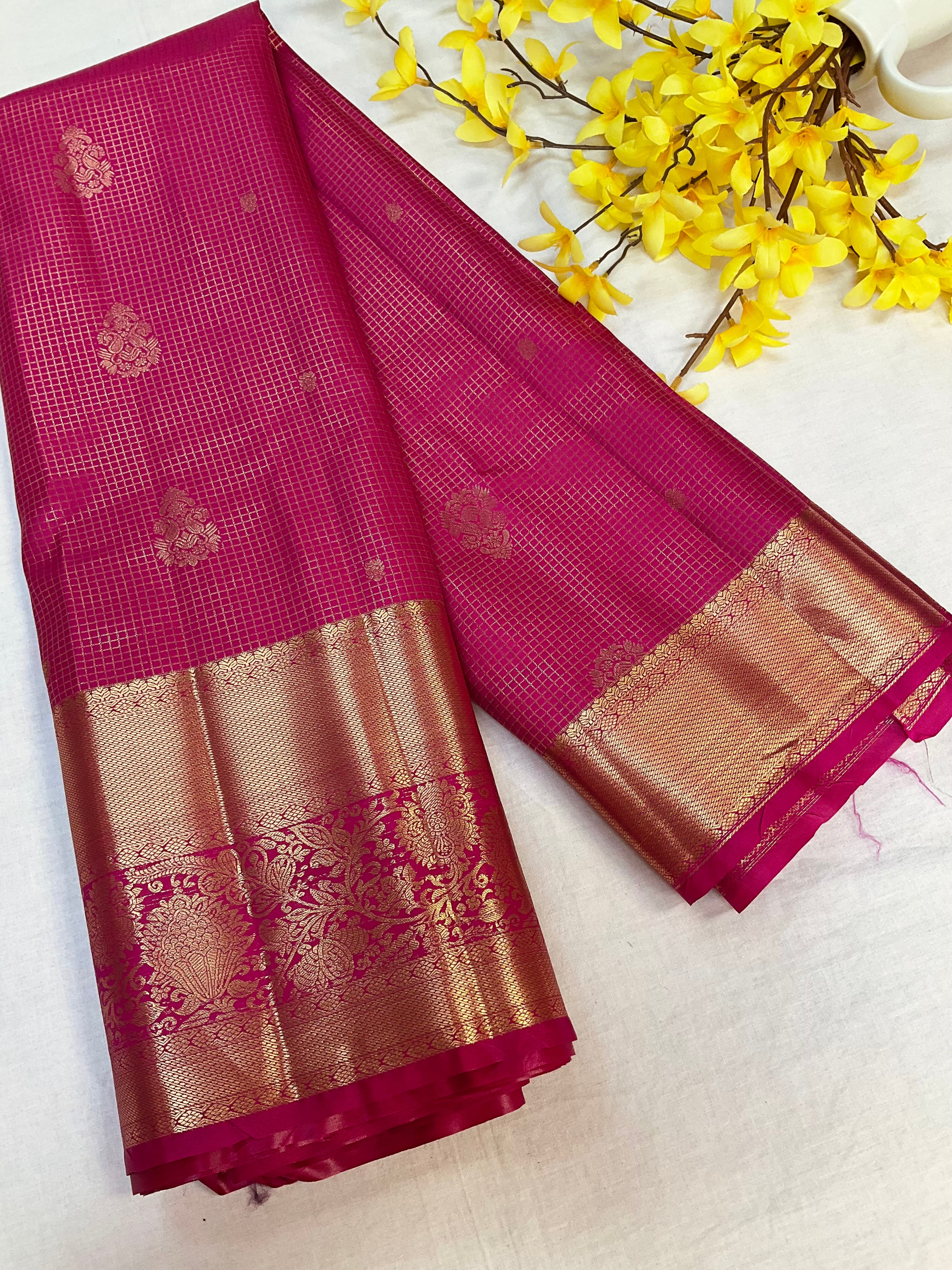 Pink Semi Silk Kanjeevaram Saree
