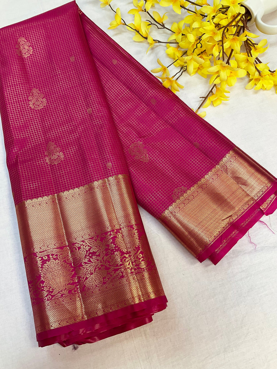 Pink Semi Silk Kanjeevaram Saree