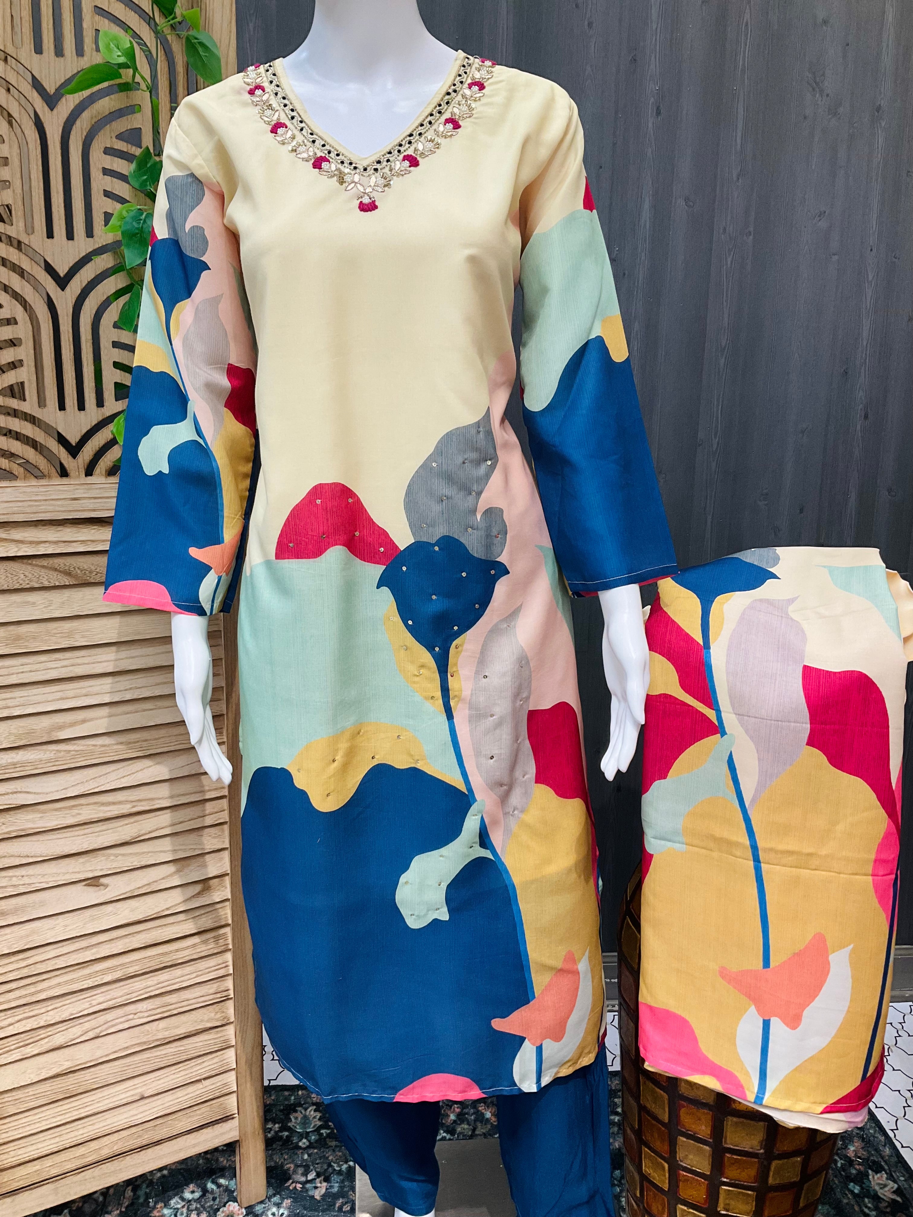 Fancy Multicolor Kurti set- Size 42