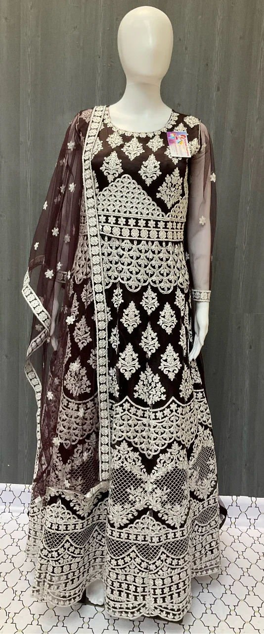 Heavy Work Floor Length Dress Size 38 - Intricate Party Wear