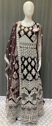 Heavy Work Floor Length Dress Size 38 - Intricate Party Wear