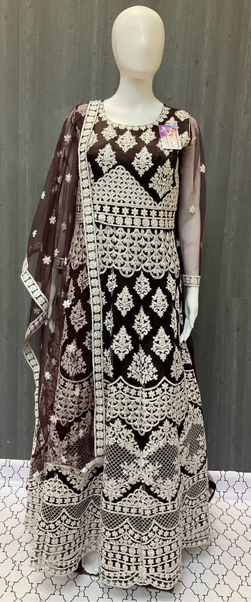 Heavy Work Floor Length Dress Size 38 - Intricate Party Wear
