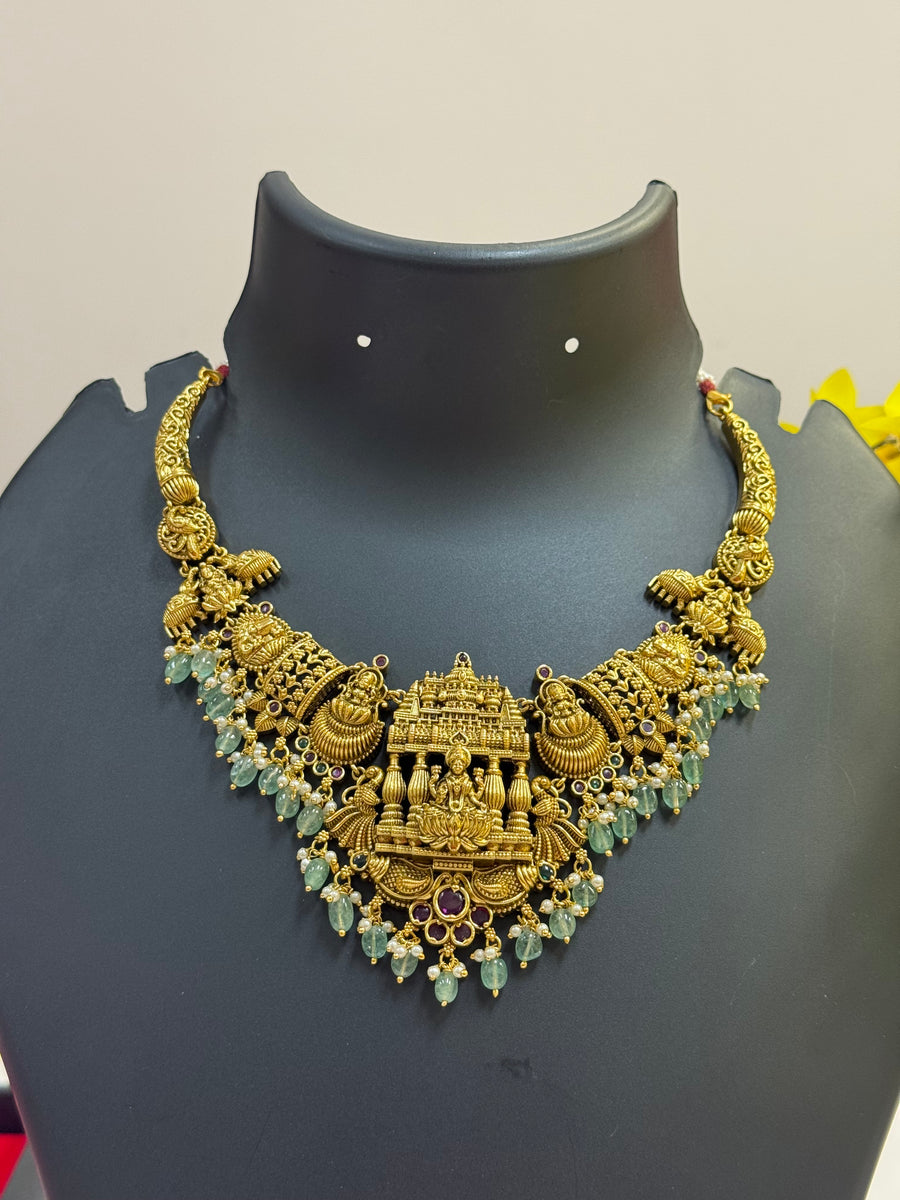 Heavy Temple Jewelry- Goddess Lakshmi Necklace set