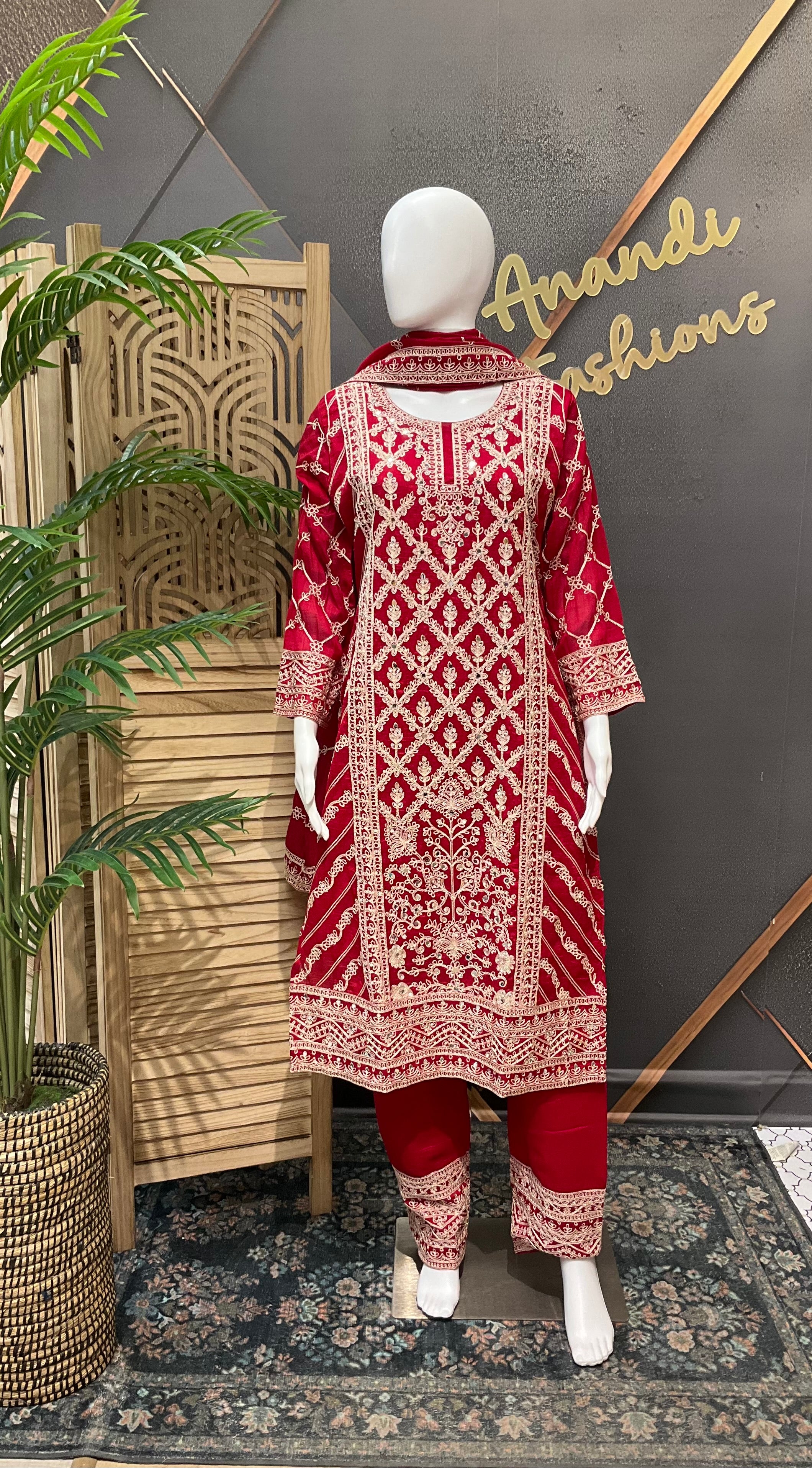 Party Wear - Full Work Kurti sets- Size 42/44