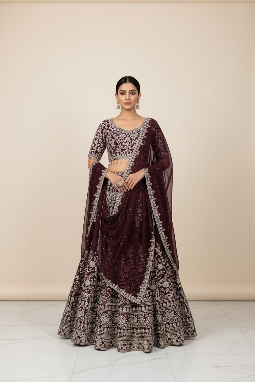 Women’s Georgette Lehenga Set Full Work