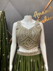 Green Party Wear Lehenga set