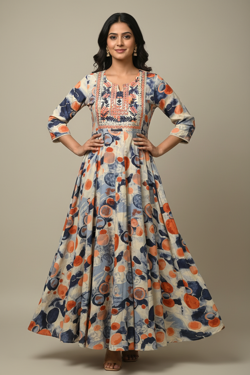 Modern Design Pure Cotton Long Kurti