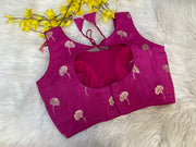 Pink Back Opening Satin Silk Blouse
