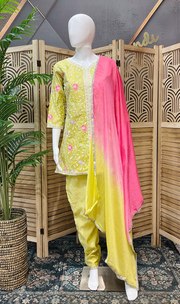 Teenage Girls Green Co- ord set with Embroidery work