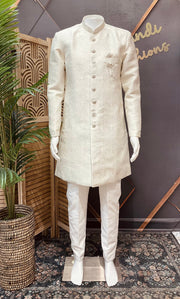 Men’s Silver Indo Western Sherwani Set