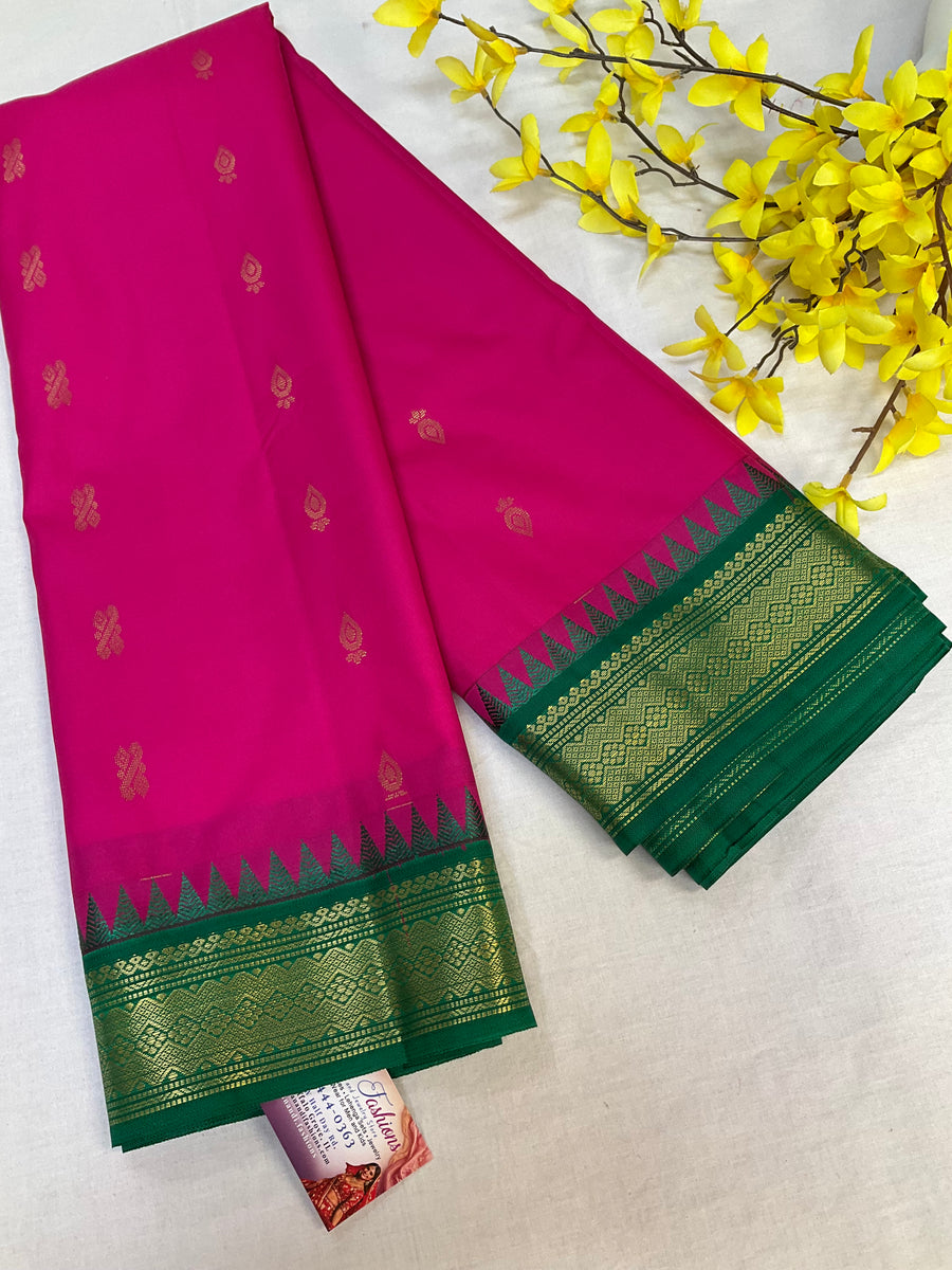 Pink Semi Silk Kanjeevaram Saree