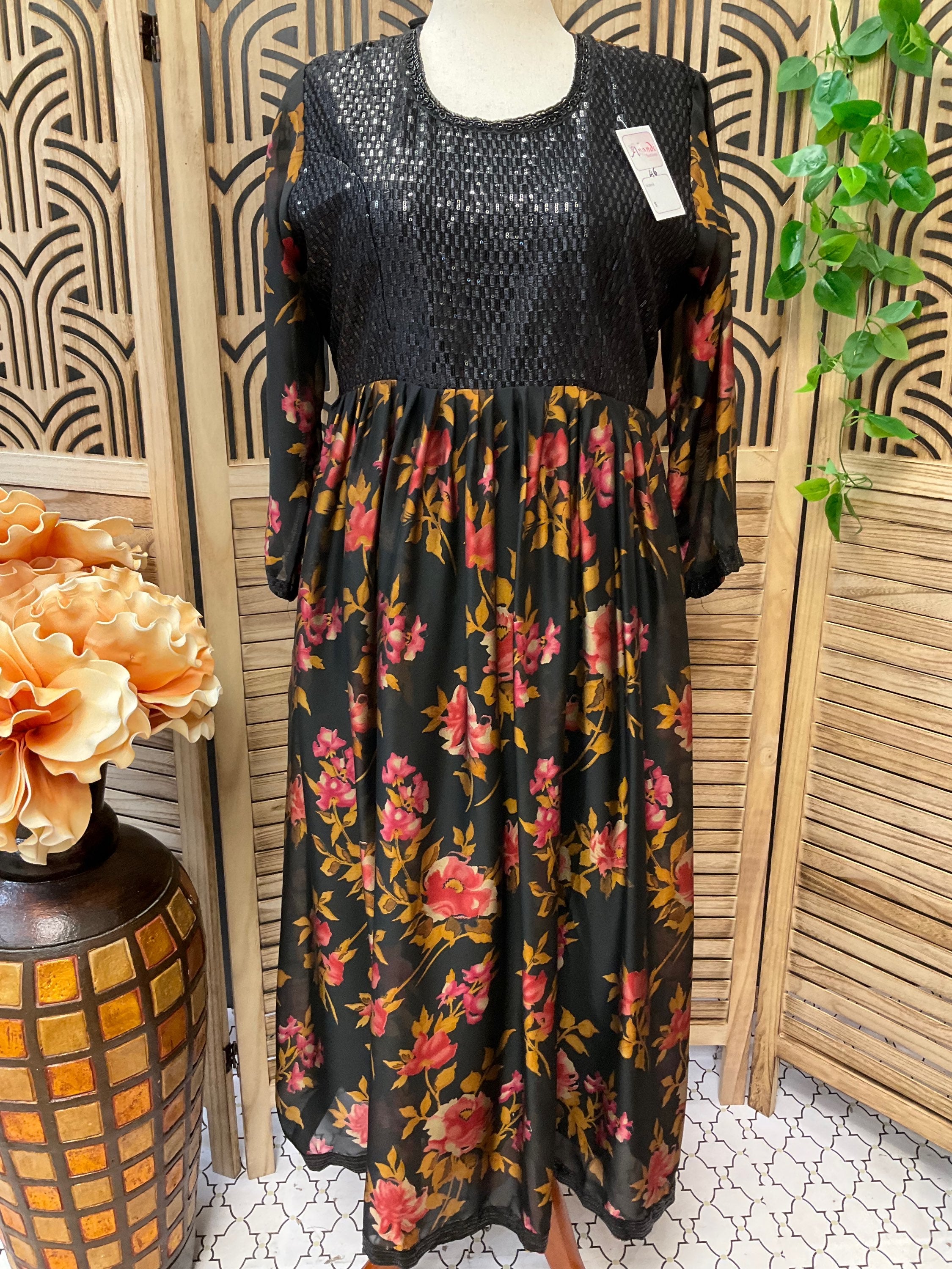 Plus Size Dresses - Brassica long Anarkali Kurti with sleeves image 0