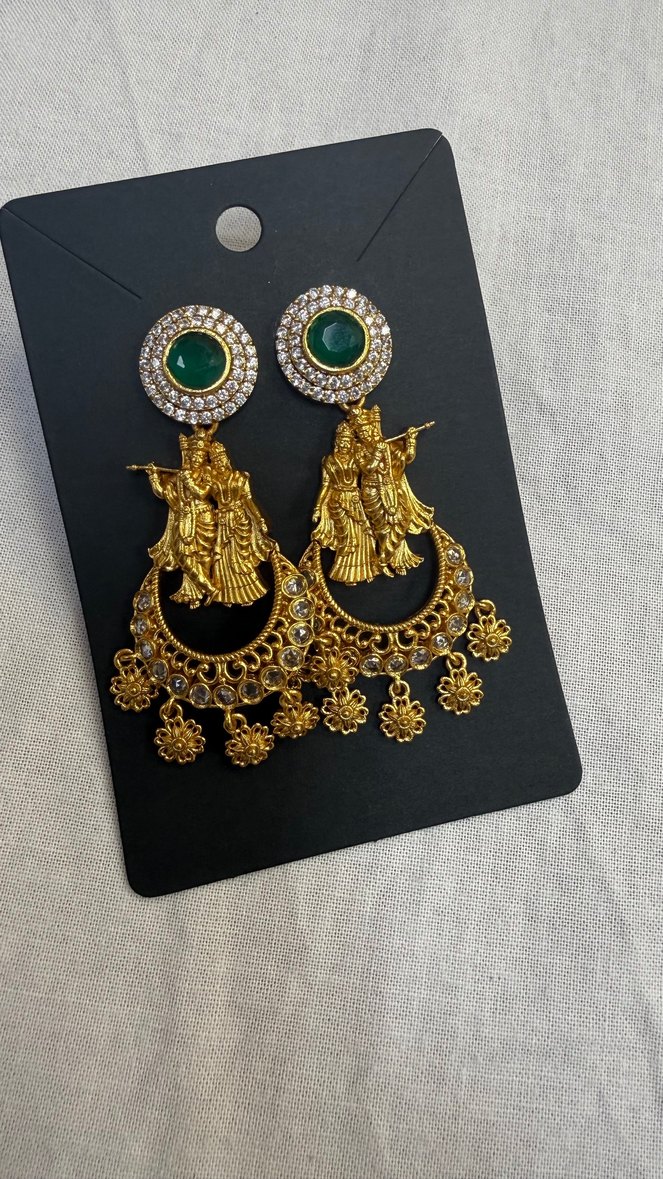 MattFinish Radha Krishna Earrings