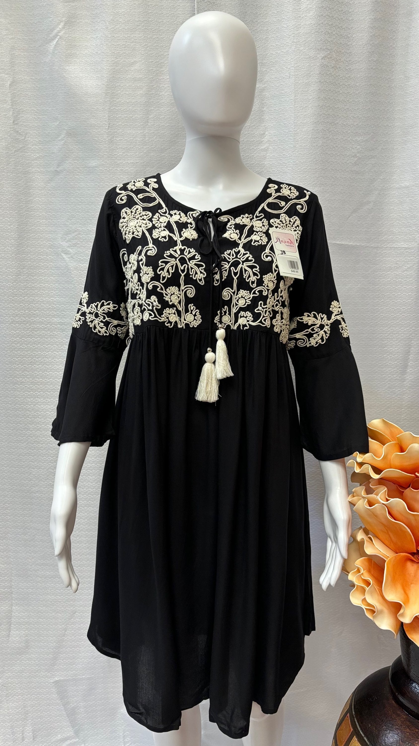 Cotton black tunic - Super soft mulmul cotton black color tunic image 0