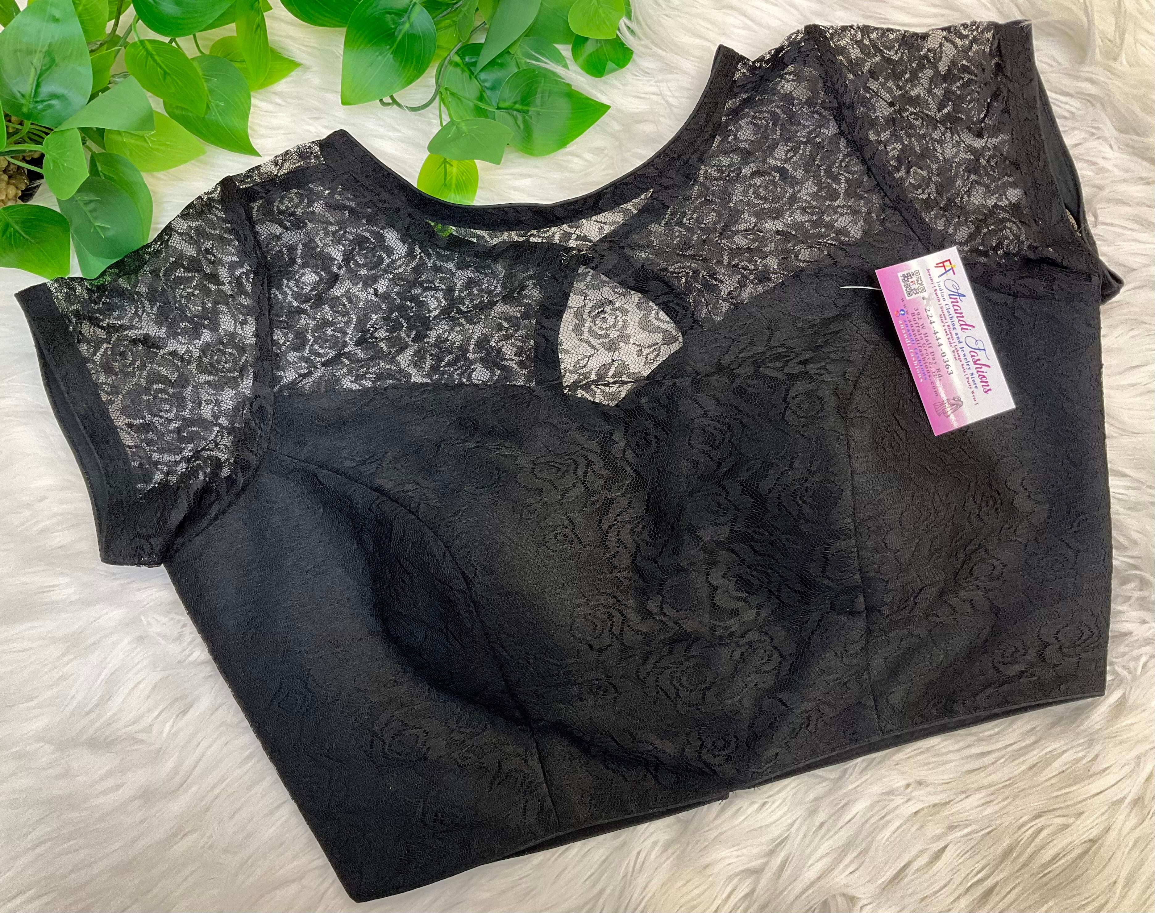 Fancy Black Blouse with back Opening