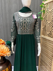 Georgette Party Wear Long Dress - Elegant Ethnic Gown