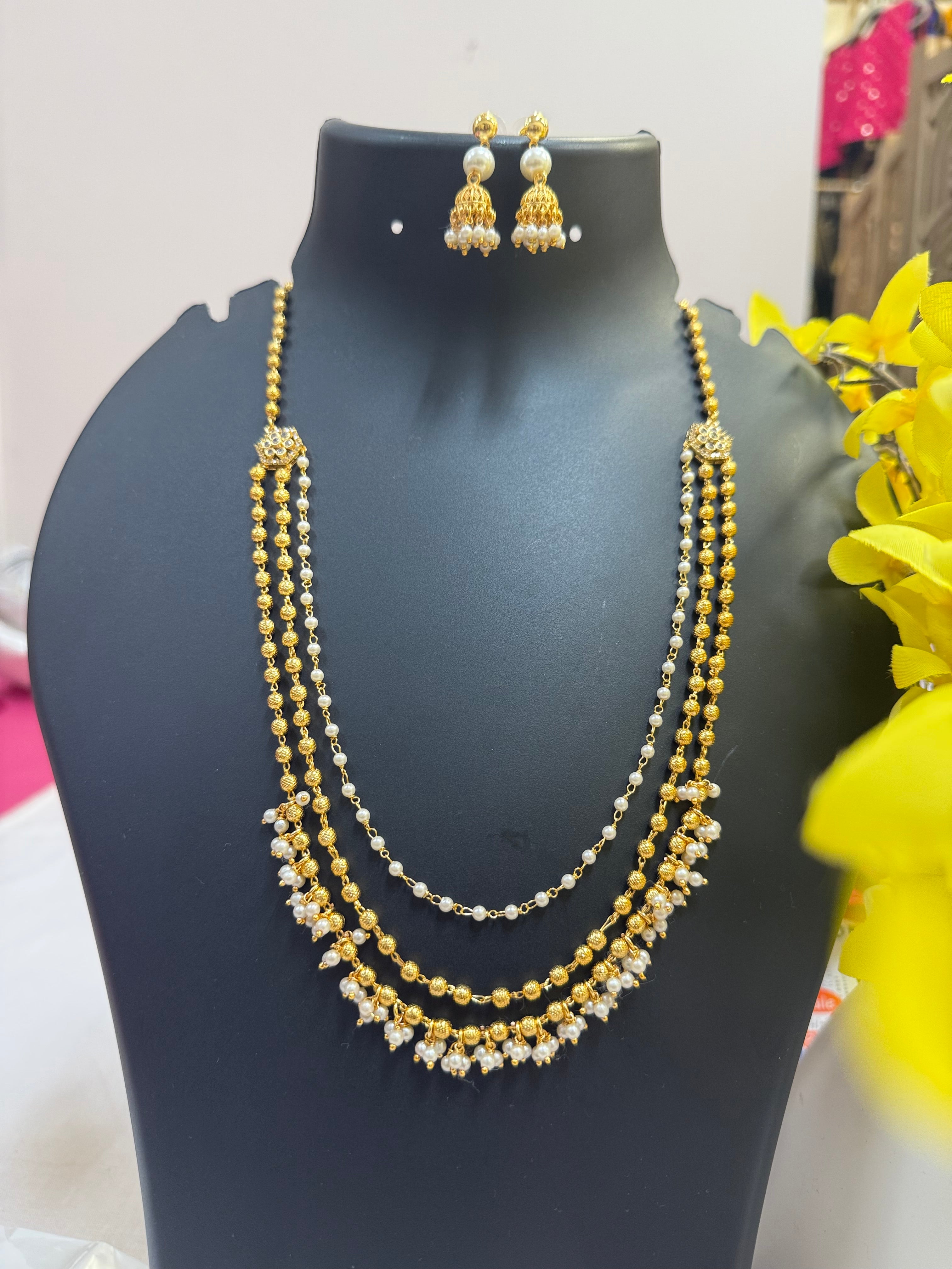 Gold beads mala