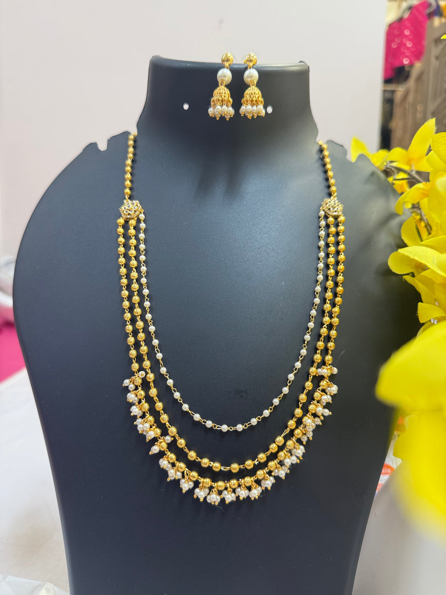 Gold beads mala
