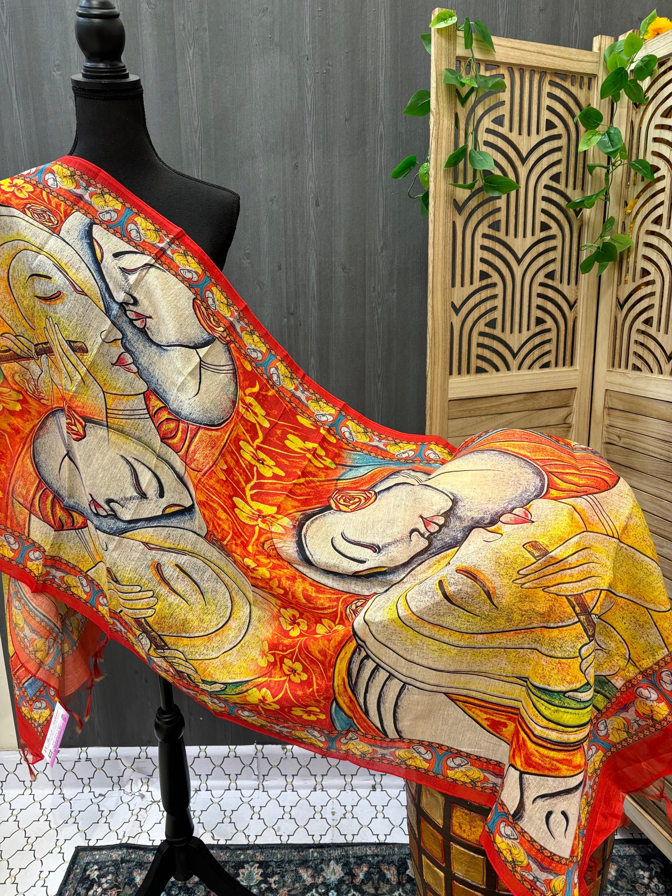 Radha Krishna Digital Print Dupatta image 1