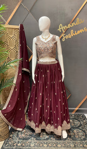 Maroon Party Wear Lehenga set
