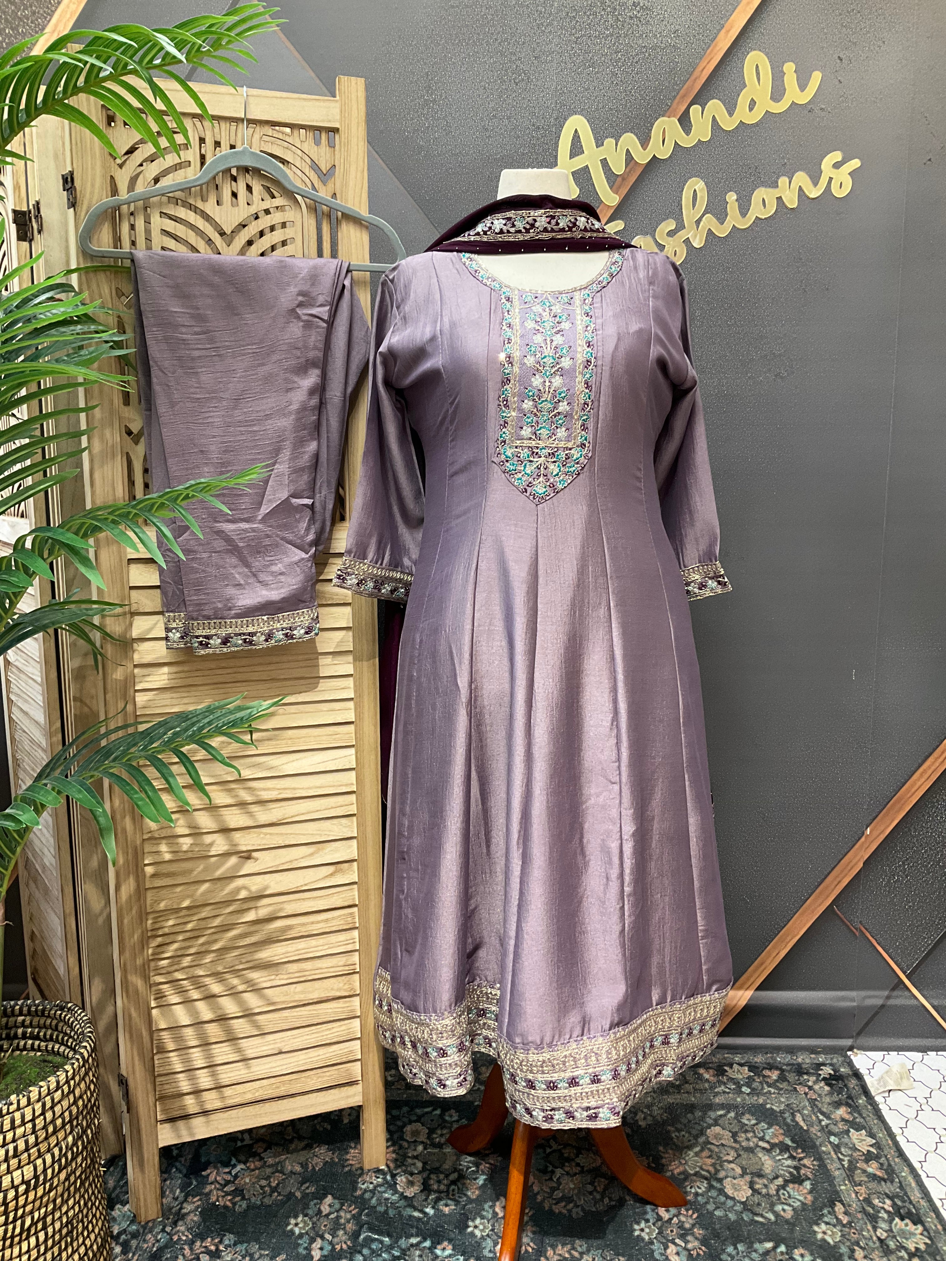 Plus Size Pastel Colors Anarkali Kurti sets