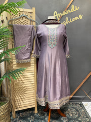 Plus Size Pastel Colors Anarkali Kurti Set