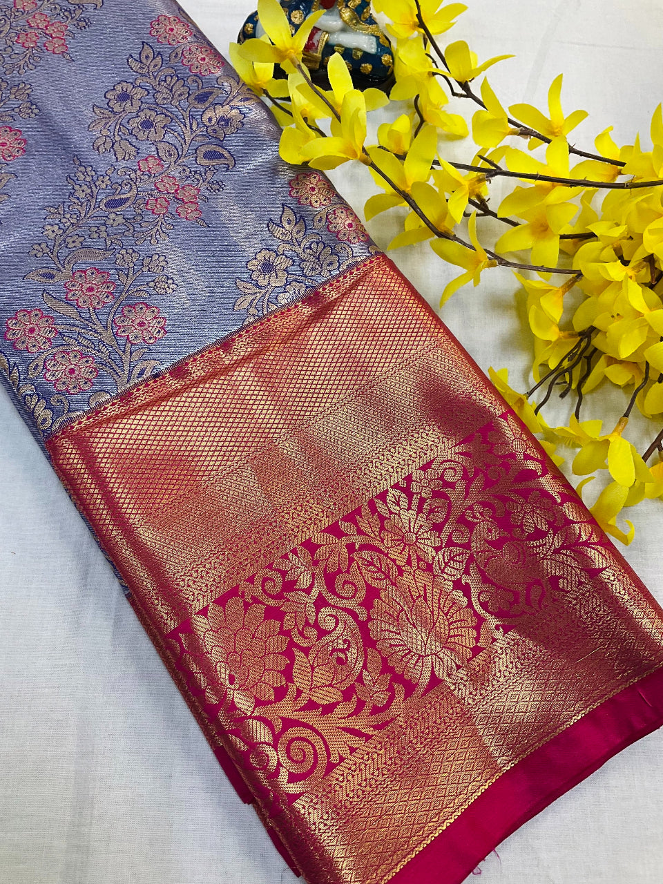 Purple Color-Semi silk Kanjeevaram saree image 0