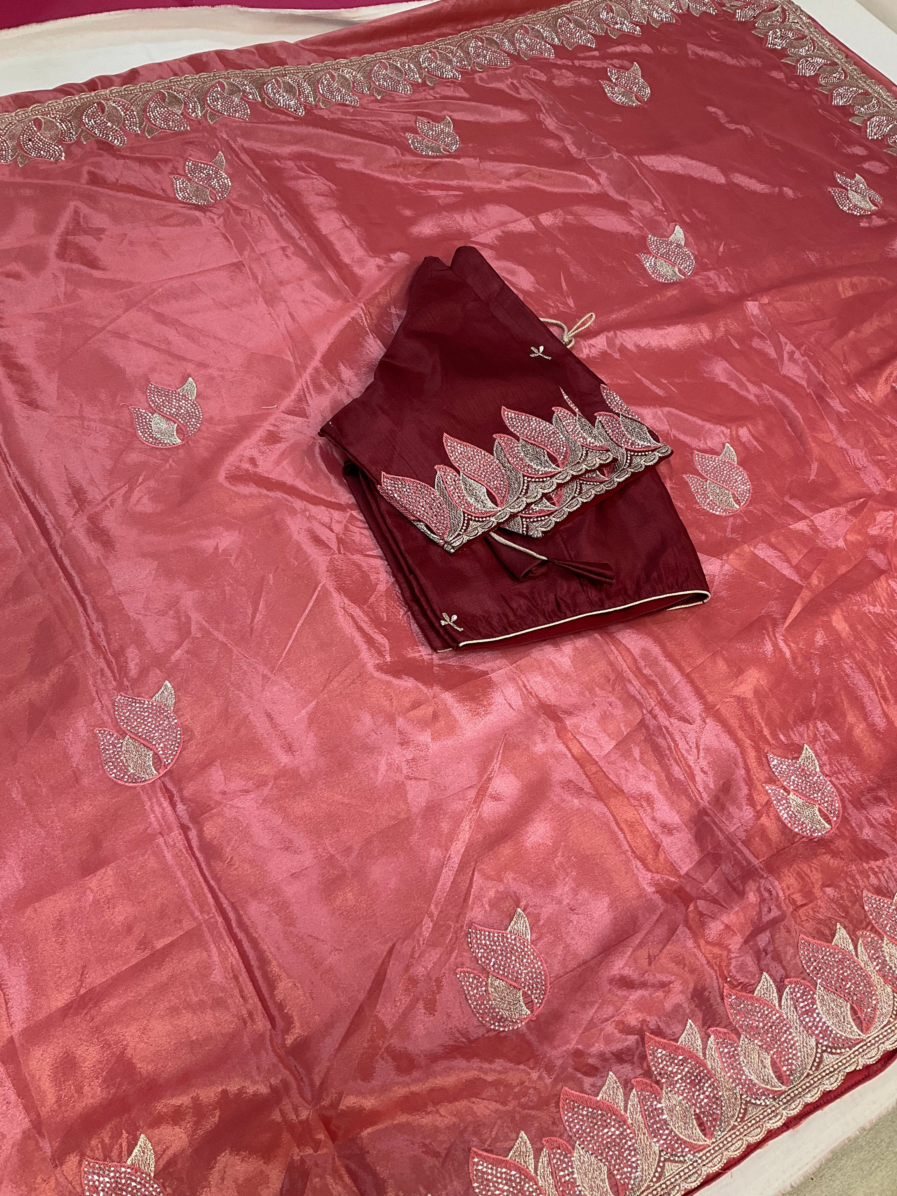 Cocktail Party Wear Sarees with Blouses- Fall pico done