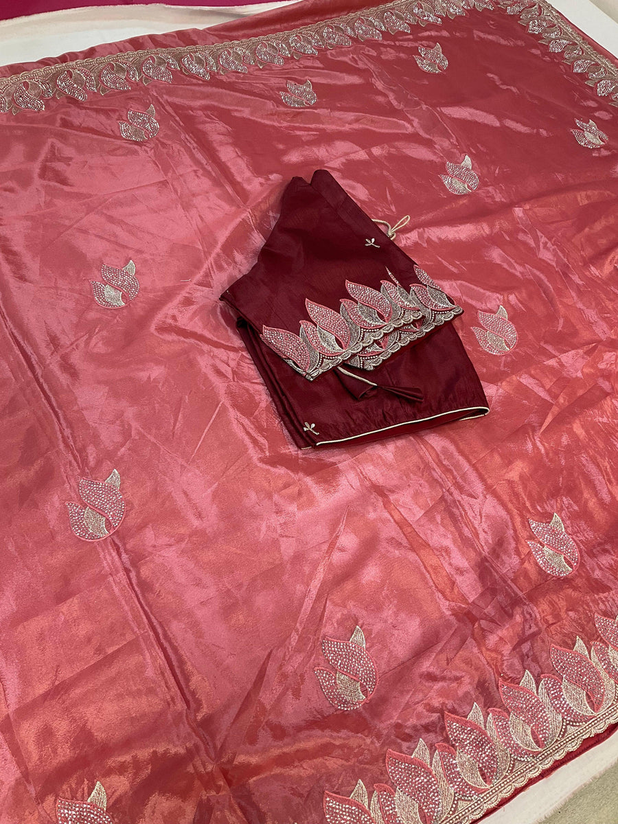Cocktail Party Wear Sarees with Blouses- Fall pico done